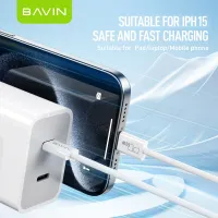 تصویر  کابل Type-C به Type-C باوین Bavin CB325 طول 1.5 متر توان 60 وات