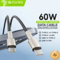 تصویر  کابل Type-C به Type-C باوین Bavin CB355 طول 1 متر توان 60 وات