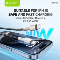 تصویر  کابل Type-C به Type-C باوین Bavin CB355 طول 1 متر توان 60 وات